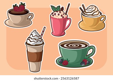 Set of Different Coffee Drinks