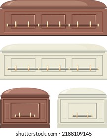 Conjunto de diferentes ilustraciones de ataúdes