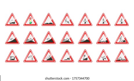 Danger Road Signs Illustration Stock Illustration 79973818 | Shutterstock