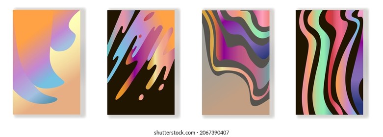 Conjunto de para diferentes fondos de color. Contemporáneo
diseño. Gradiente.