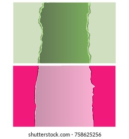 set different color blank torn paper effect