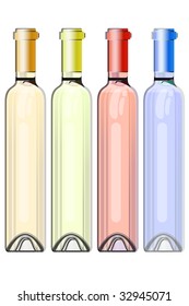 Set of different color bottles - vector file