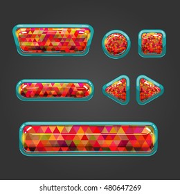 Set of different color buttons