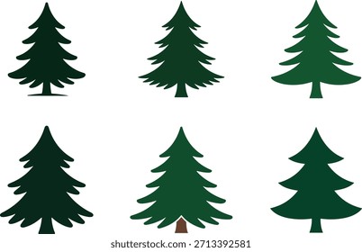 Eine Reihe von verschiedenen Farben Weihnachtsbaum Vektorgrafik und Illustration.
