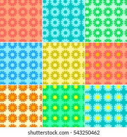 set of different color fractals and elements of rotation and torsion