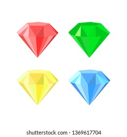 Set of different color gems vector