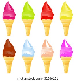 Set of different color ice creams - vector file