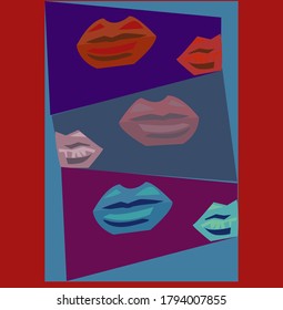 set with different color lips
