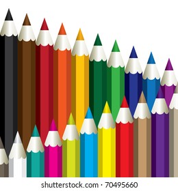 Conjunto de lápices de colores diferentes. Ilustración vectorial.