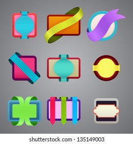 set of different color ribbon  labels