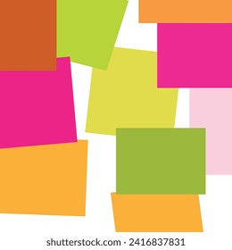 Conjunto de diferentes hojas de color de papeles pegajosos.  notas pegajosas. Vector. Conjunto de hojas de color de notas. archivo de pasos 3.