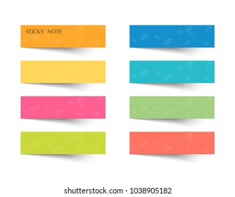 set of different color sheets of vector papers  sticky note.
