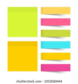 set of different color sheets of vector  papers four sticky note.