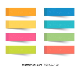 set of different color sheets of vector papers  sticky note.