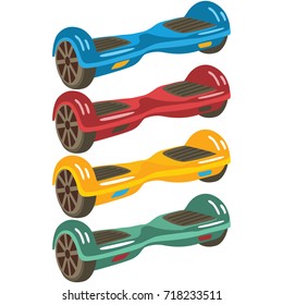Set of different color two wheel self balancing electric skateboard smart scooter hoverboard