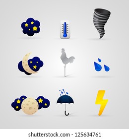 set of different color weather icons