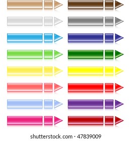 Set of different colored buttons
