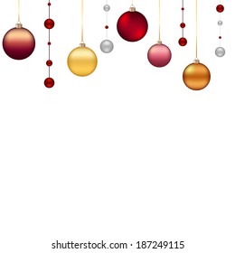 set of different colored Christmas balls