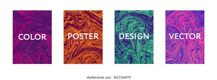 Set of different colored covers with dynamic patterns. Cool colorful gradients. Applicable for Banners, Placards, Posters, Flyers. Vector illustration.