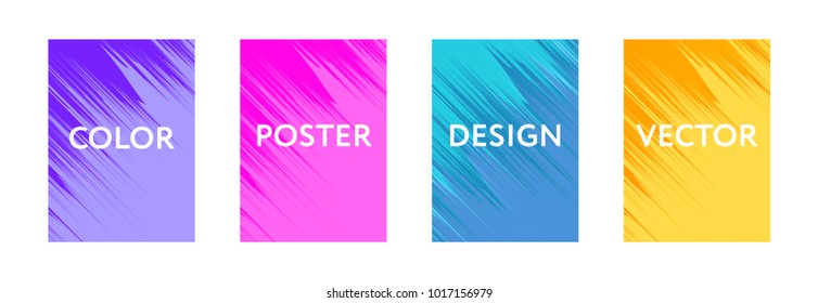 Set of different colored covers with dynamic patterns. Cool colorful gradients. Applicable for Banners, Placards, Posters, Flyers. Vector illustration.