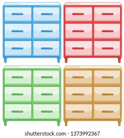 Set of different colored draws illustration