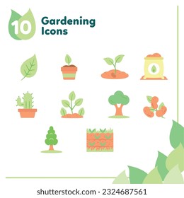 Set of different colored gardening icons Vector illustration
