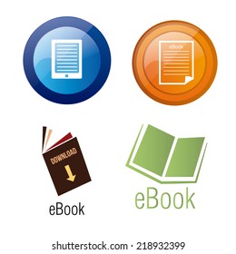 a set of different colored icons for ebook download buttons