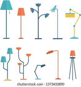 set of different colored lamps