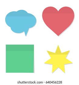 Set of different colored sticky notes