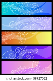 Conjunto de banners de distintos colores
