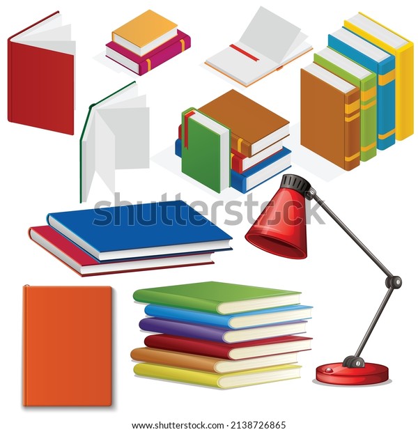 Set Different Colorful Book Vector Stock Vector Royalty Free