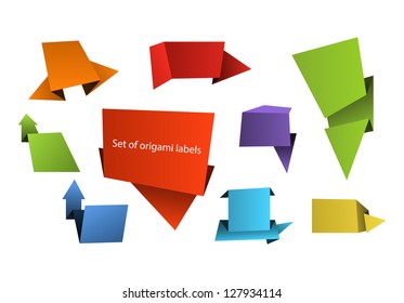 Set of different colorful labels.