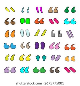 Set of different colorful quote templates