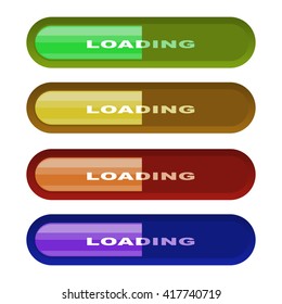 Set of different colors buttons game loading download
