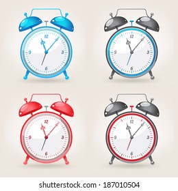 juego de colores diferentes reloj despertador lindo con bellas flechas retro 