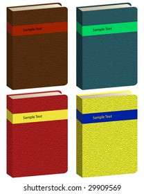 Set of different colors vector book icons