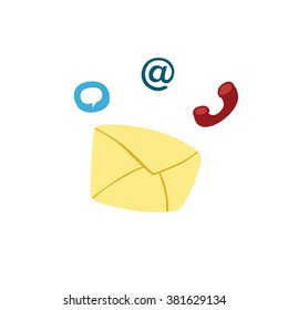 Set of different contacts icons