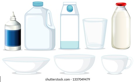 Satz verschiedener Container-Illustrationen