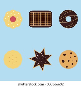 Set of different cookies - vector