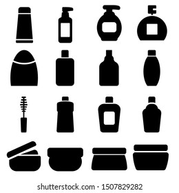 Set Of Different Cosmetic Products. Modern Thin Line Icons For Web And Mobile. Vector Illustration.