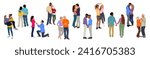 Set of different couples in love vector isolated.