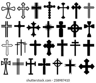 Collection Vector Crosses Stock Vector (Royalty Free) 615730751