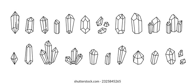 Set of different crystals. Collection of gems symbol. For cards, logo, decorations, invitations, design