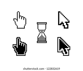 set of different cursors