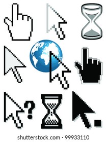 Set of different cursors-vector