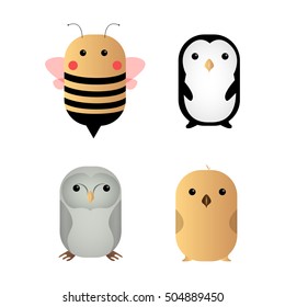 Set of different cute animals, Vector illustration