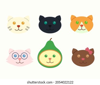 Un conjunto de diferentes gatos lindos