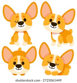 Eine Reihe von verschiedenen niedlichen Corgi Hunde in verschiedenen Posen