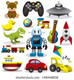 A set of different cute vector toys