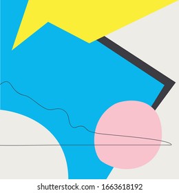 Set of different cutout abstract shapes. Collection of geometric elements.Bright, colourful.Square template for presentation, flyer, invitation, interface, web design.Contemporary modern style art